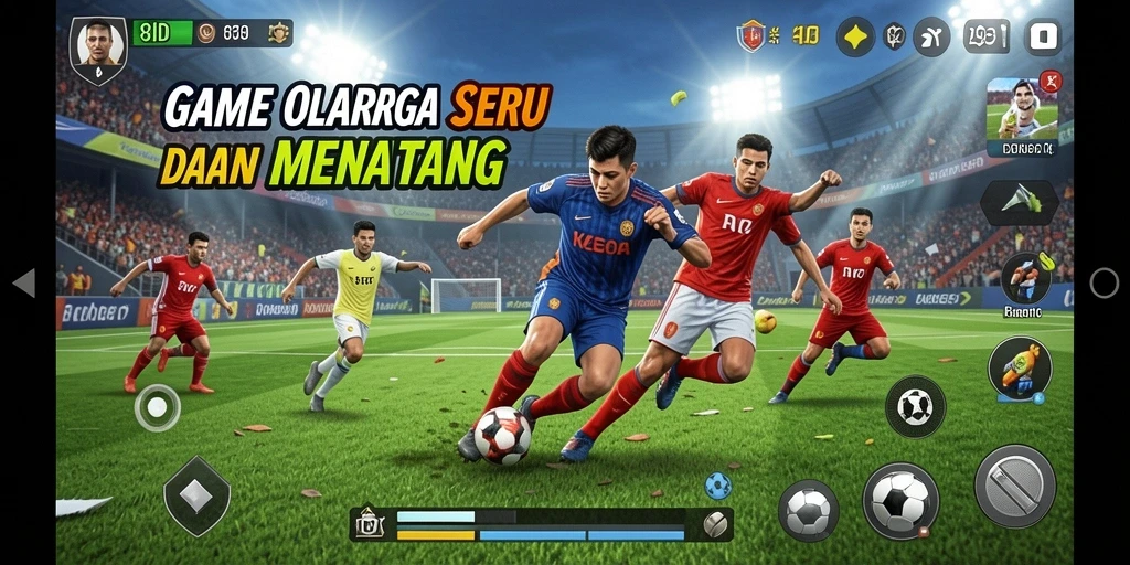 Tampilan gameplay seru dalam 8ID, menampilkan aksi olahraga yang intens.