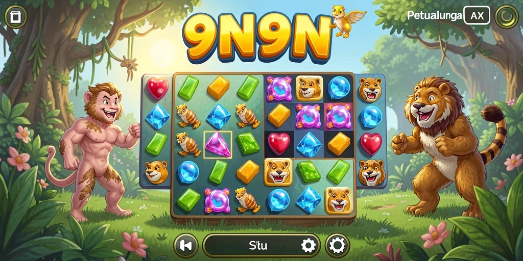 Tampilan gameplay menantang dalam 9N9N yang seru.