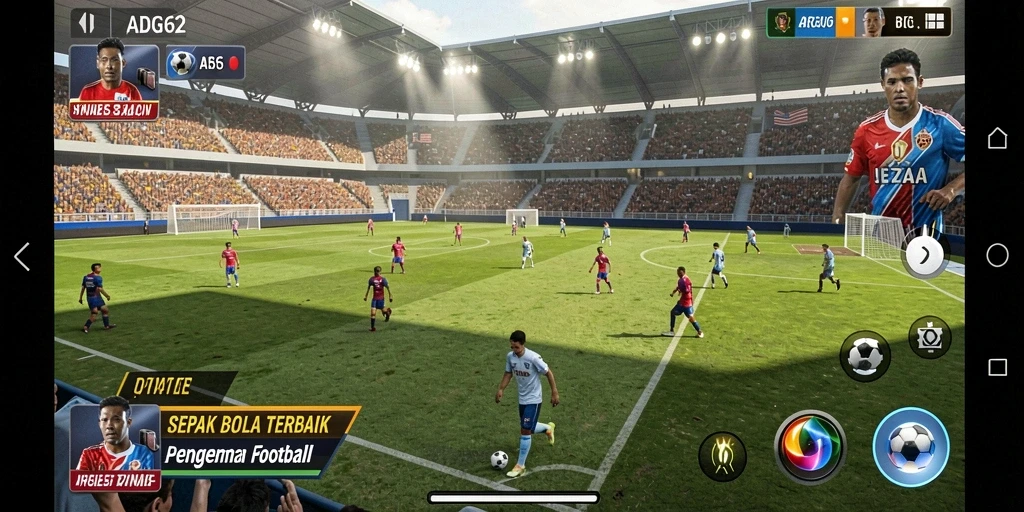 Gameplay menarik dalam ADG62 dengan aksi sepak bola yang mendebarkan.