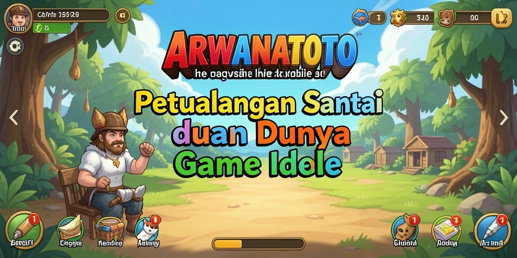 Tampilan gameplay ARWANATOTO menampilkan karakter dalam petualangan santai.