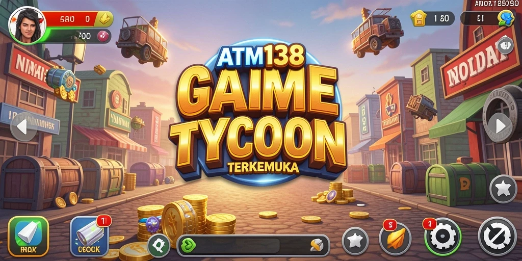 Tampilan gameplay ATM138 yang menampilkan strategi bisnis Tycoon.