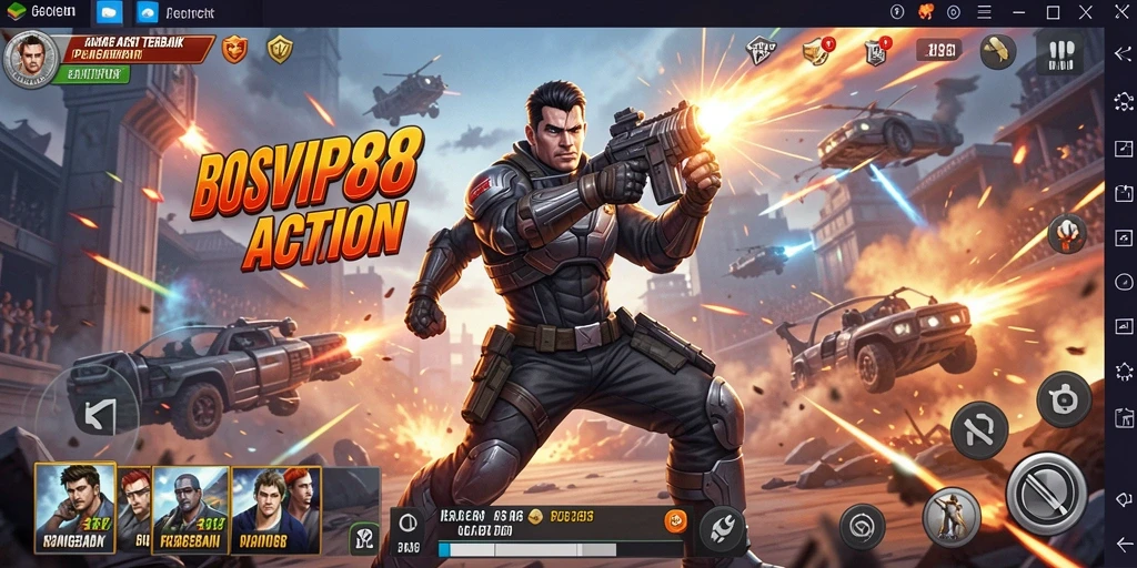 Screenshot utama BOSVIP88 menampilkan aksi gameplay yang penuh ketegangan.