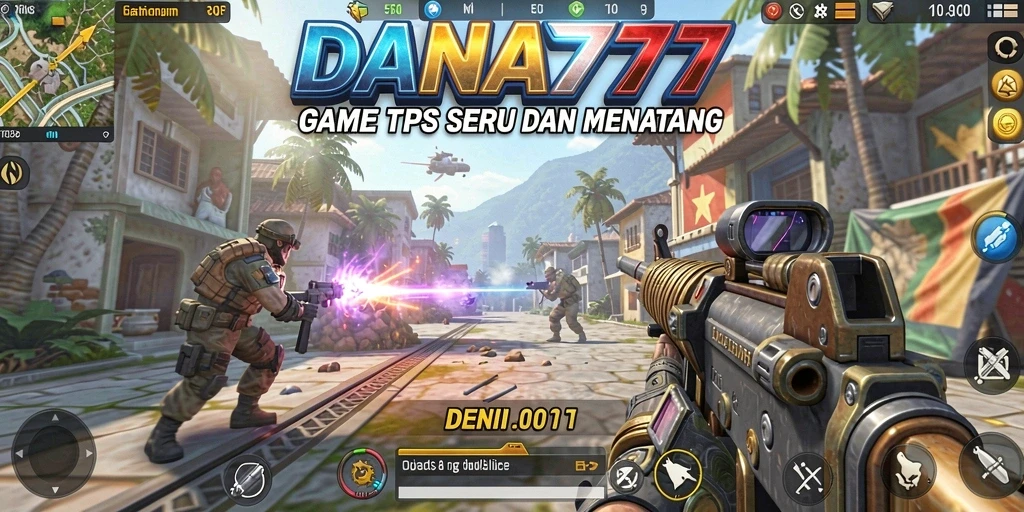 Tampilan gameplay intens DANA777 dalam aksi TPS.