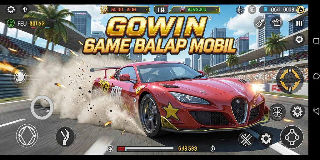 Tampilan menarik dari gameplay balap GOWIN.