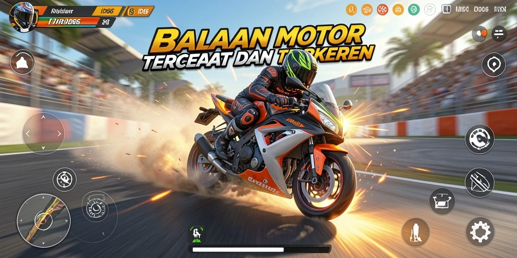Tampilan utama ID66 menampilkan balapan motor yang seru di trek yang menantang.