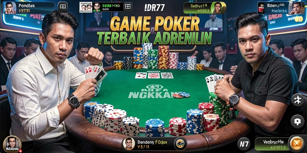 Screenshot utama gameplay poker yang menarik di IDR77.