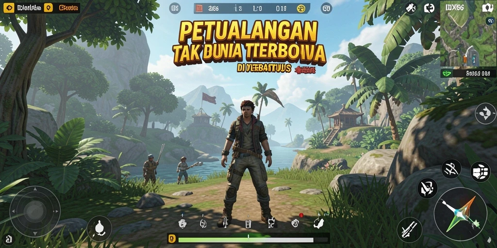 Gameplay menakjubkan dalam dunia terbuka IDX66 yang luas.