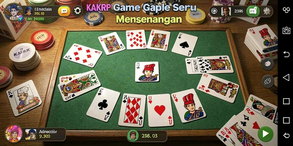 Screenshot gameplay KAKRP menampilkan pertarungan seru dalam Gaple.