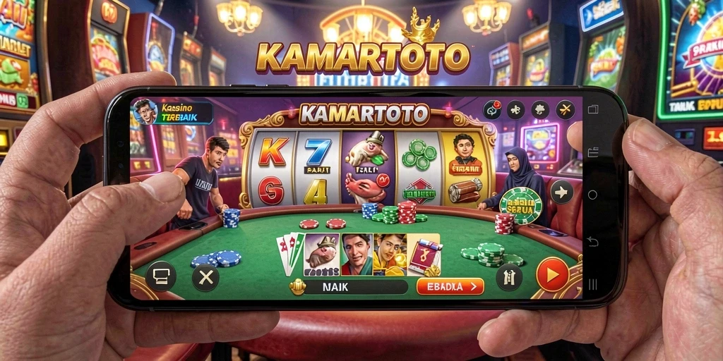 Screenshot gameplay KAMARTOTO yang menampilkan suasana kasino yang mendebarkan.