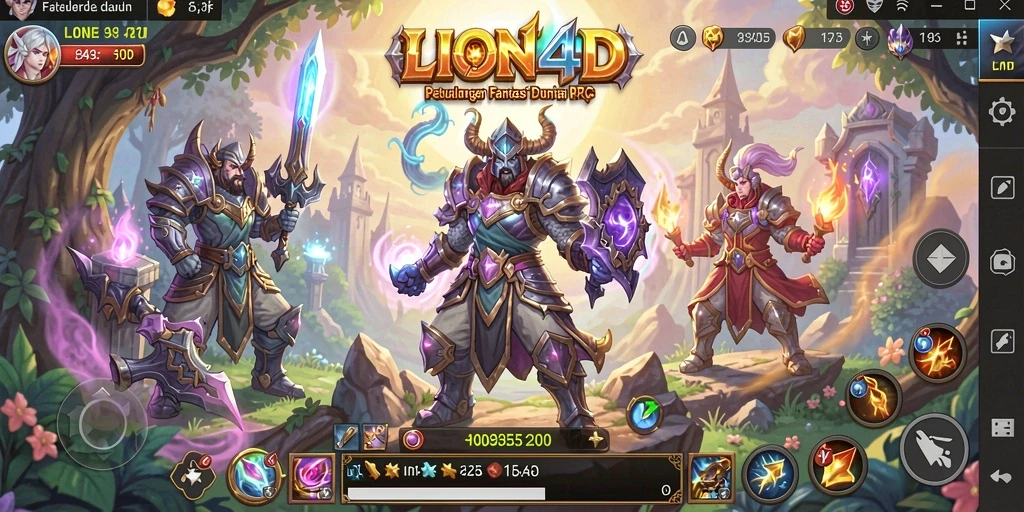 Screenshot gameplay LION4D menunjukkan aksi pertempuran yang mendebarkan.