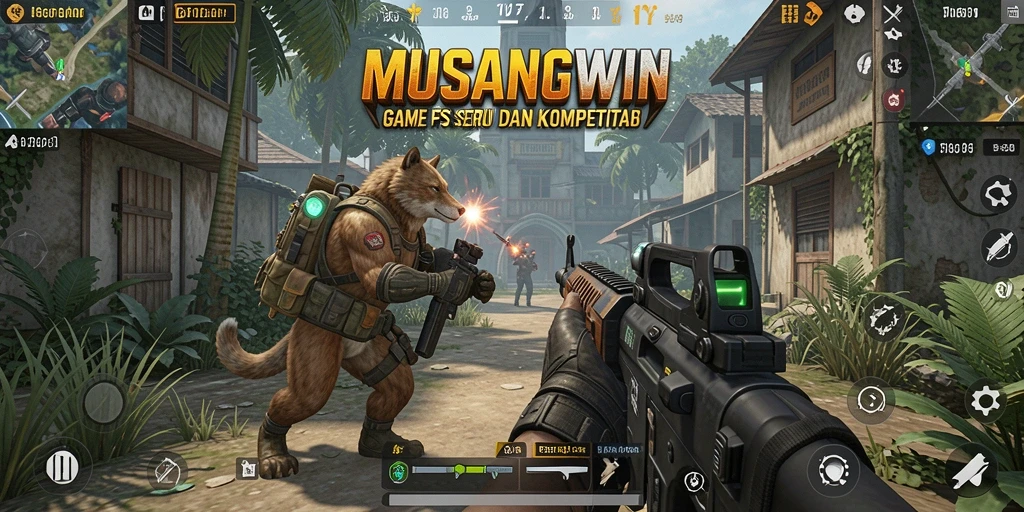 Tampilan gameplay seru dalam MUSANGWIN dengan aksi FPS yang mendebarkan.