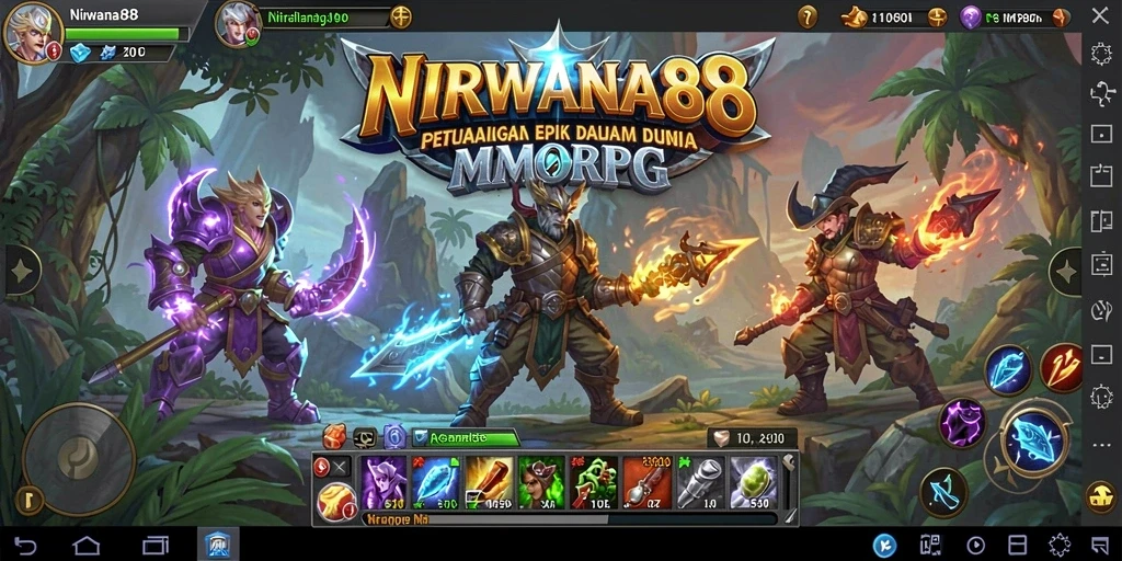 Tangkapan layar NIRWANA88 menampilkan pertarungan epik antar pemain.