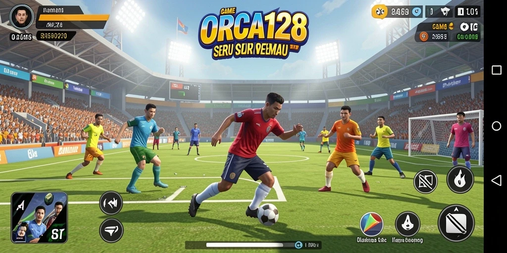 Screenshot ORCA128 menampilkan pertandingan seru dengan grafis berkualitas tinggi.