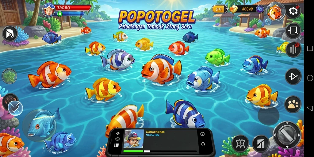 Tampilan menarik dari gameplay Tembak Ikan di POPOTOGEL.