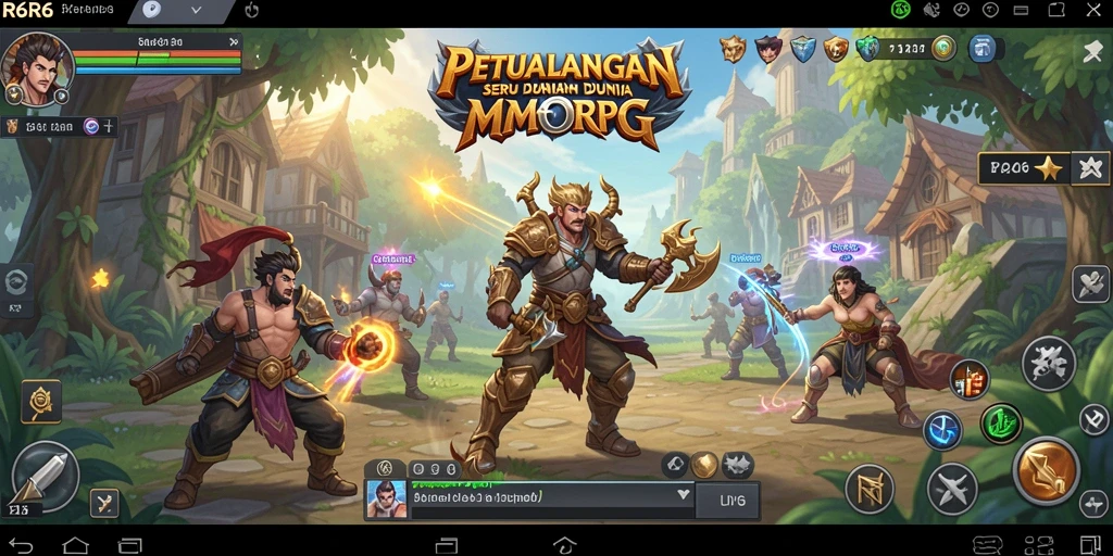Tangkapan layar menunjukkan aksi seru dalam permainan MMORPG R6R6.