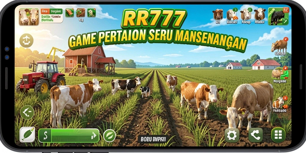 Screenshot gameplay RR777 menampilkan aktivitas pertanian yang seru.