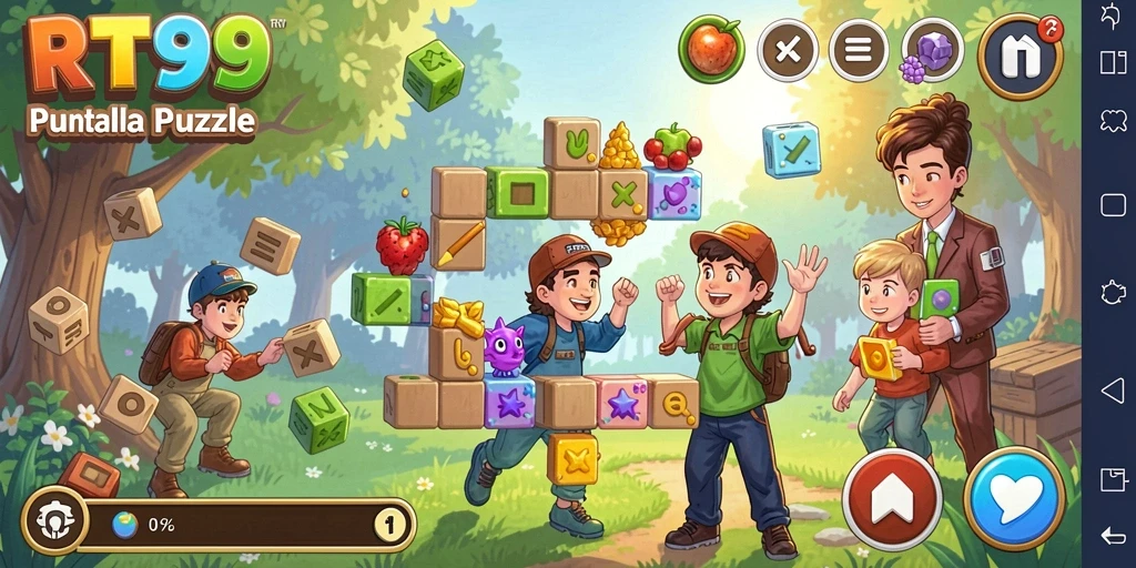 Screenshot gameplay RT99 menampilkan tantangan puzzle yang seru dan menarik.
