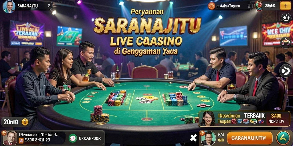 Tampilan gameplay Live Casino SARANAJITU yang memukau dan interaktif.