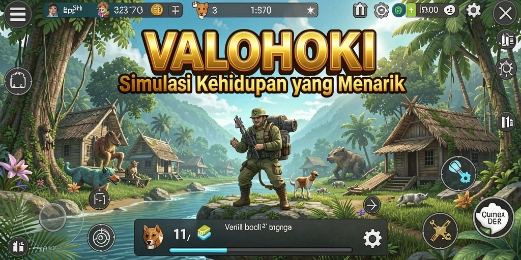 Tangkapan layar VALOHOKI menampilkan aksi menarik dalam simulasi kehidupan.