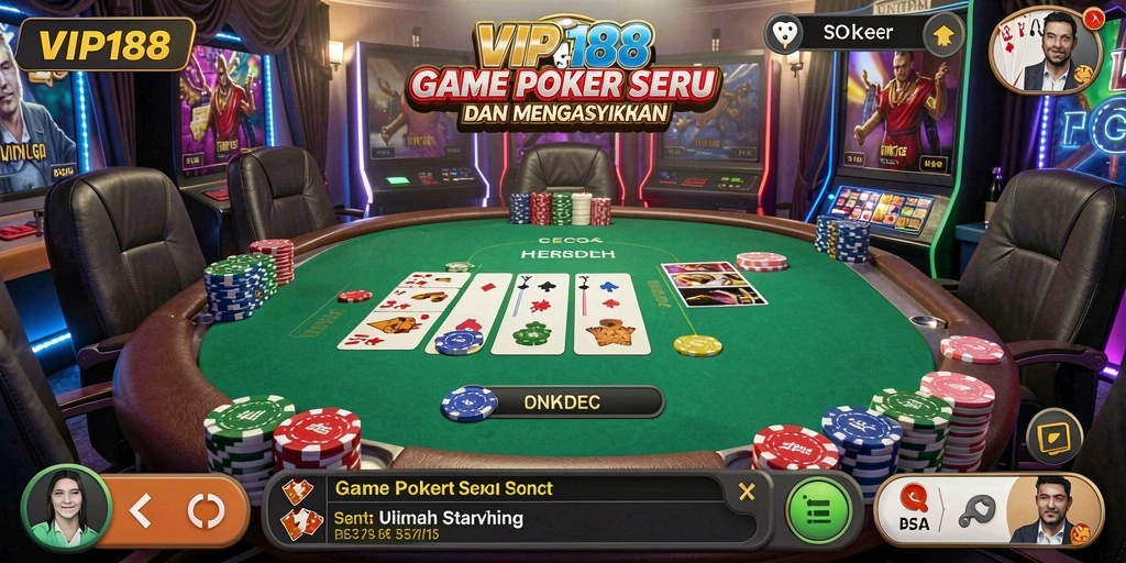 Tangkapan layar gameplay Poker di VIP188 yang menegangkan.