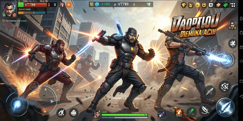 Gameplay aksi intens dengan pertarungan seru di VT789.