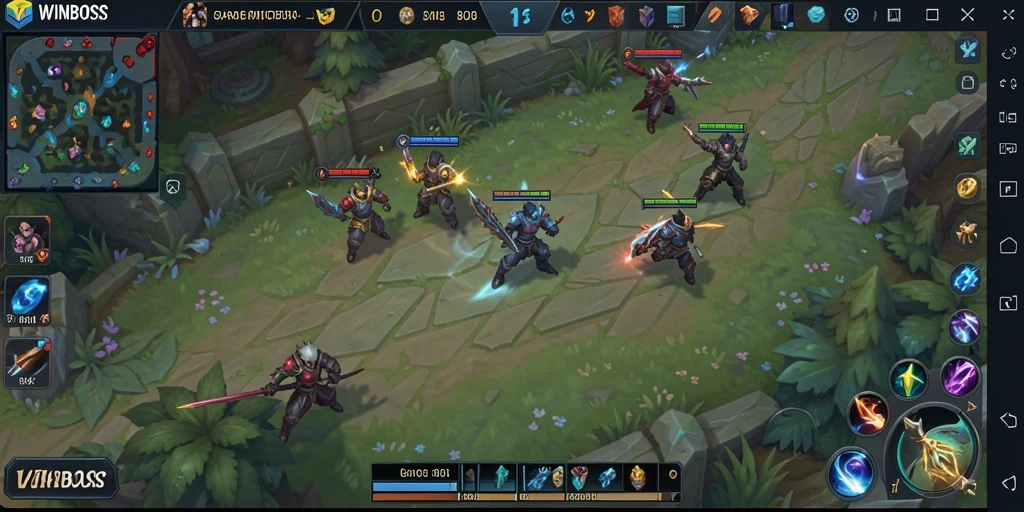 Tangkapan layar menampilkan aksi seru gameplay MOBA WINBOSS.